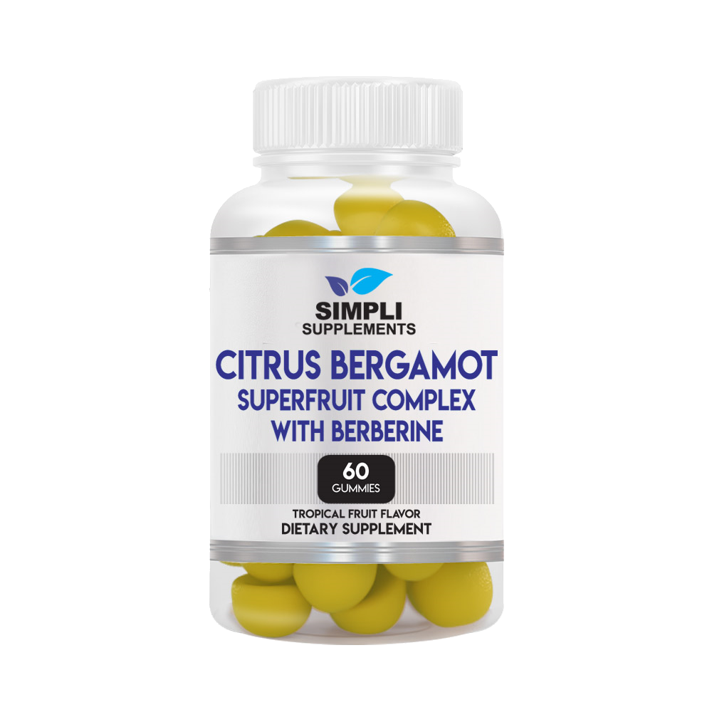 Citrus Bergamot Supplement for High Cholesterol | 60 Citrus Bergamot Gummies with Berberine for Heart Health | Italian Citrus Bergamot 500mg | Support Healthy Cholesterol Levels